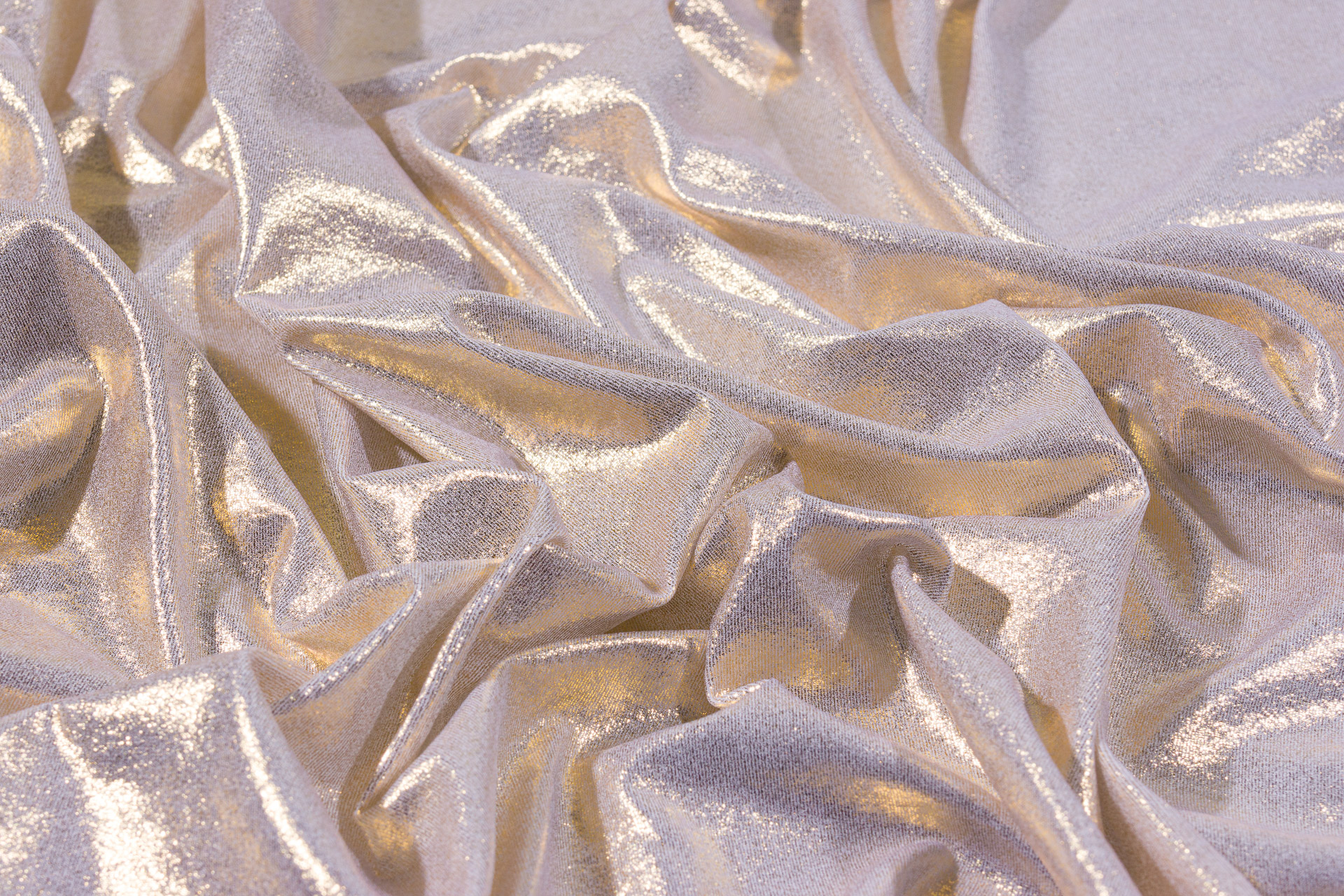 Tissu Double Face Blanc Cassé Lurex Doré – 1,60 M De Large, Pour Rideaux, Vêtements Et Déco